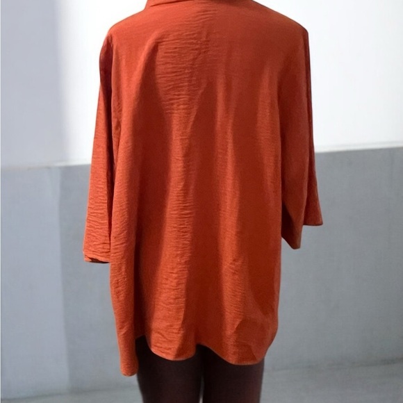 Yushi Orange Oversized Peter Pan Collar Tunic - Picture 3 of 4